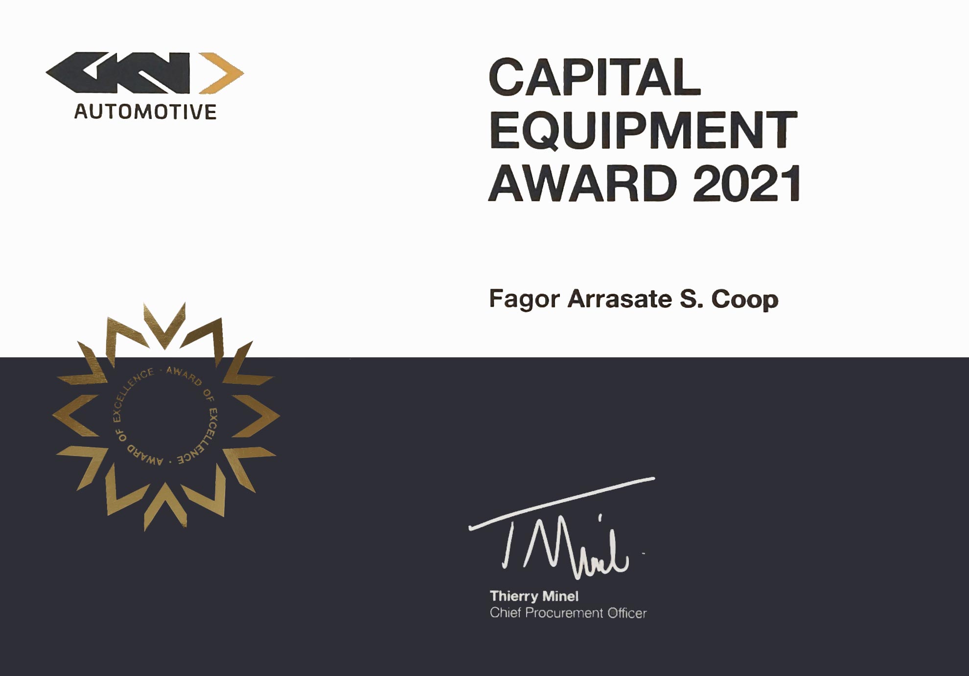 Fagor Arrasate - Capital Equipment Award 2021